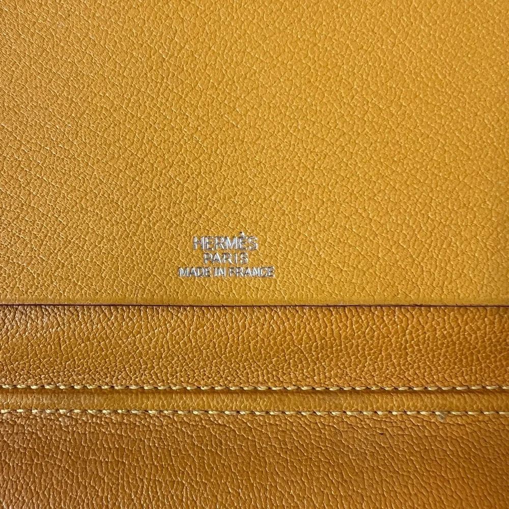 Hermes Orange Leather Yellow Interior Agenda Note Cover - Picture 9 of 13